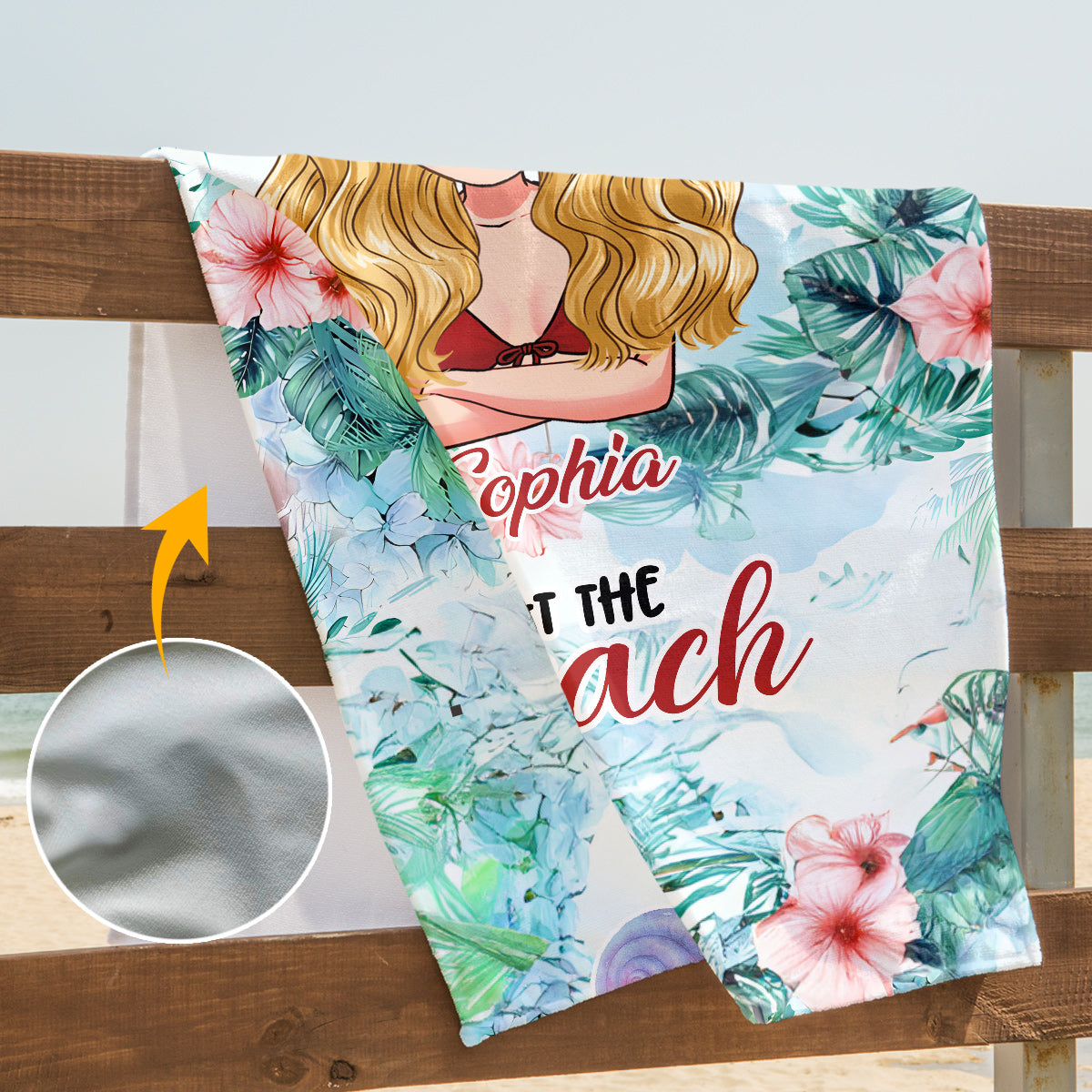 La vie est plus belle à la plage - Serviette de plage personnalisée pour les amoureux de la mer