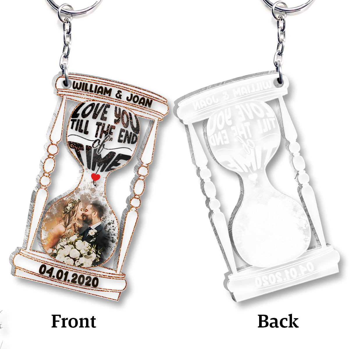 Porte-clés personnalisé pour couple « Jusqu'à la fin des temps »