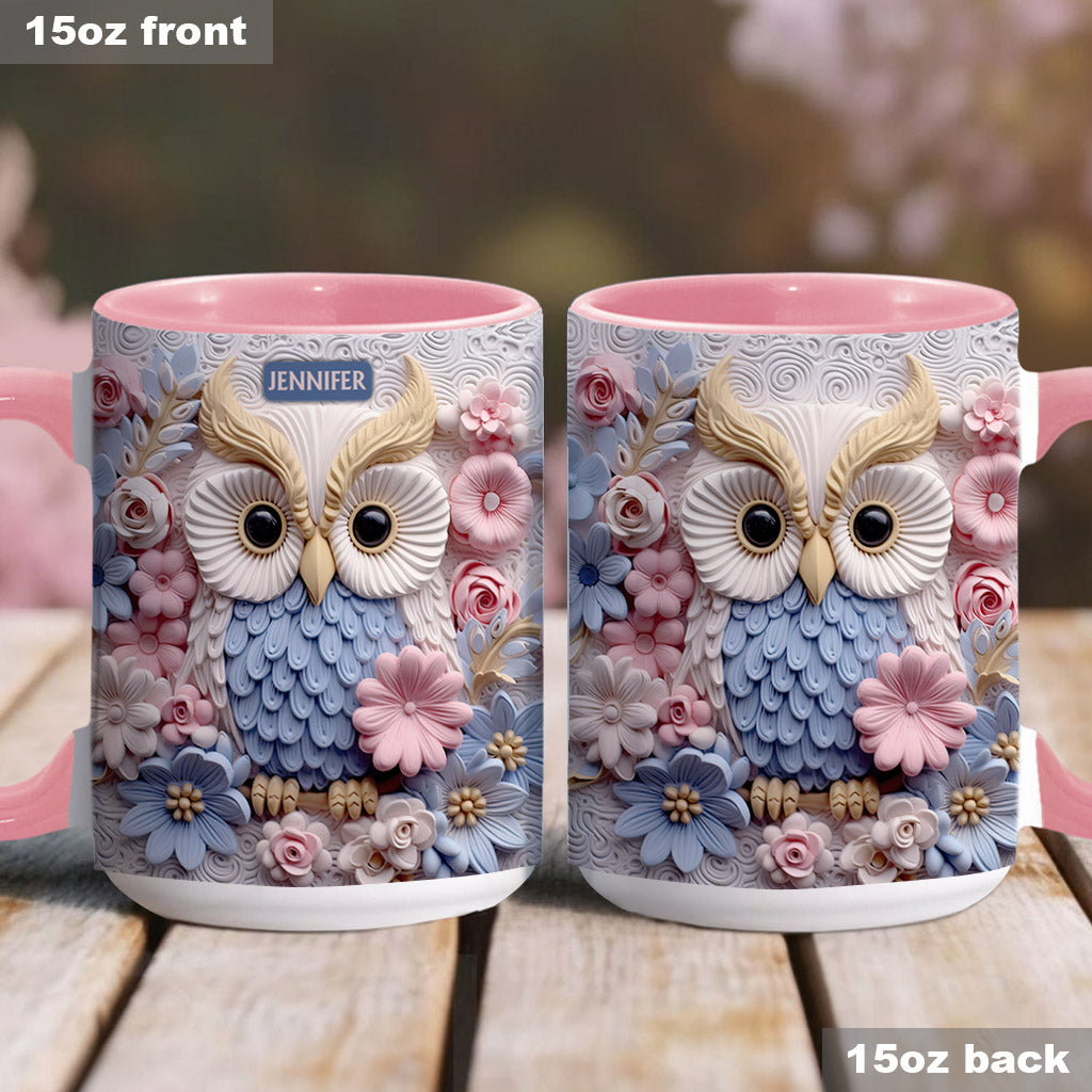 Beautiful Owl - Owl gift for boyfriend, girlfriend - Personalized Accent Mug