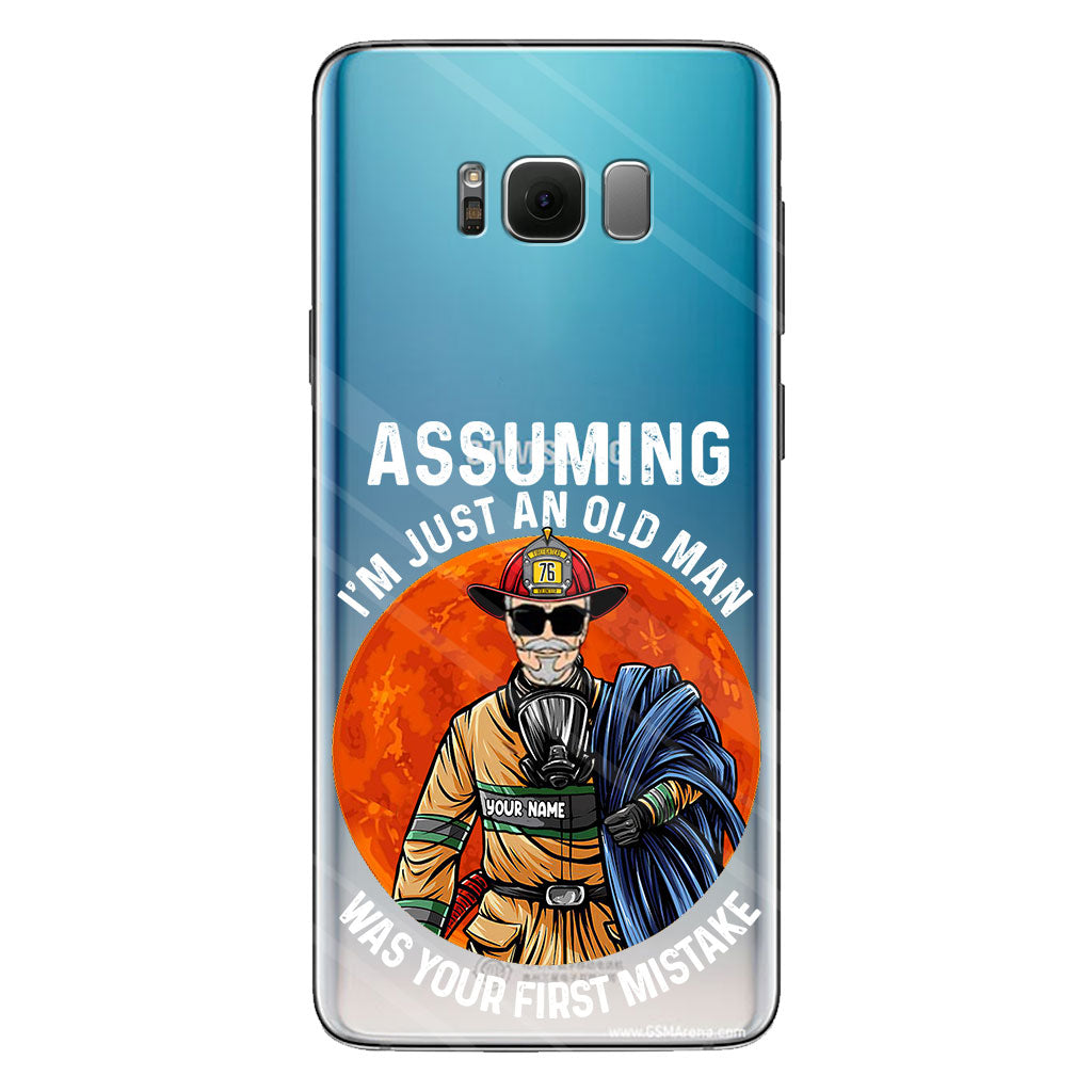 Votre erreur - Coque de téléphone transparente personnalisée pour pompier