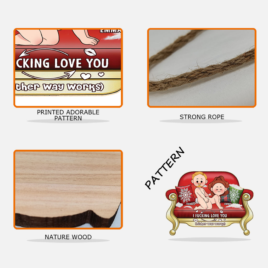 Je t'aime - Panneau en bois personnalisé pour couple - Forme sur mesure