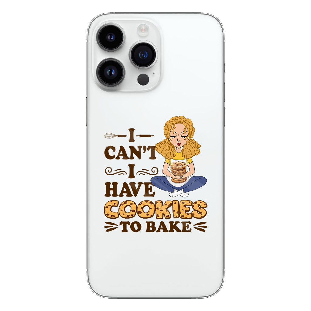 I Can't I Have Cookies To Bake - Personalized Baking Clear Phone Case