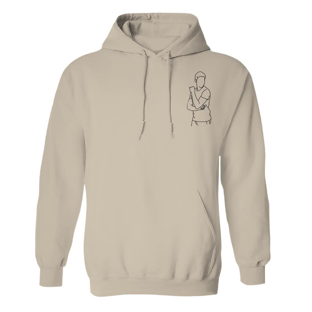 Sweat à capuche brodé personnalisé avec motif au trait - Sweat à capuche brodé personnalisé pour fils