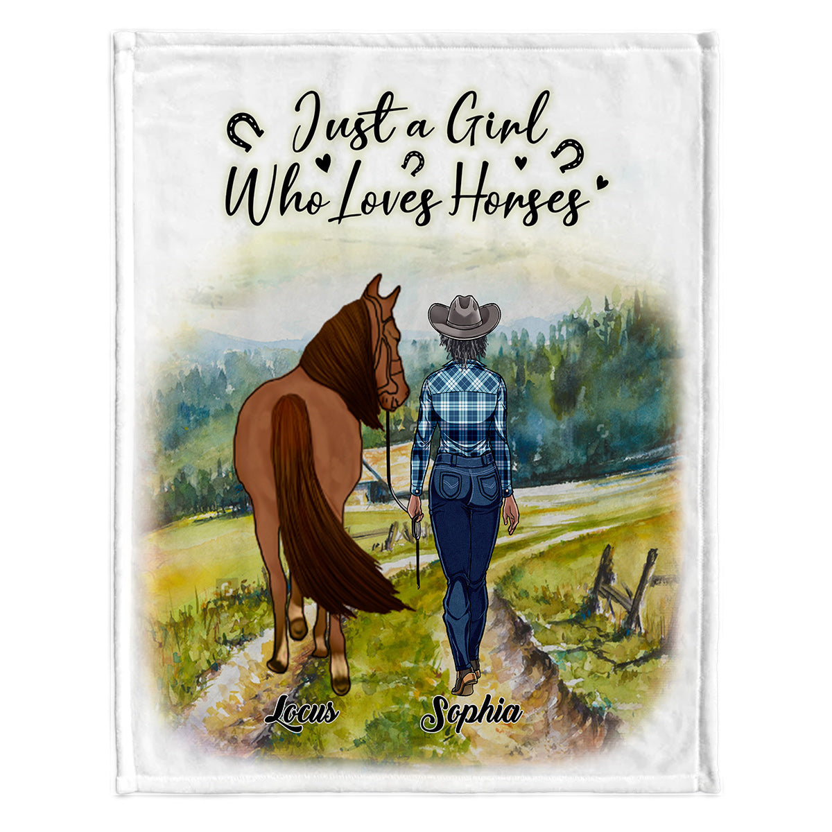 Juste une fille qui aime les chevaux - Couverture à cheval personnalisée