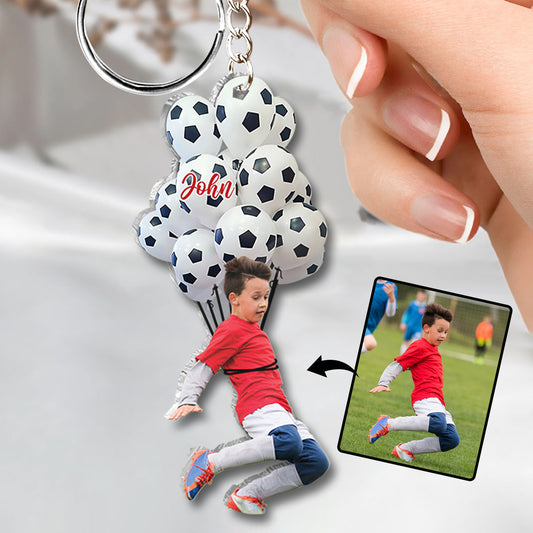 Porte-clés football personnalisé « Joueur de football heureux »