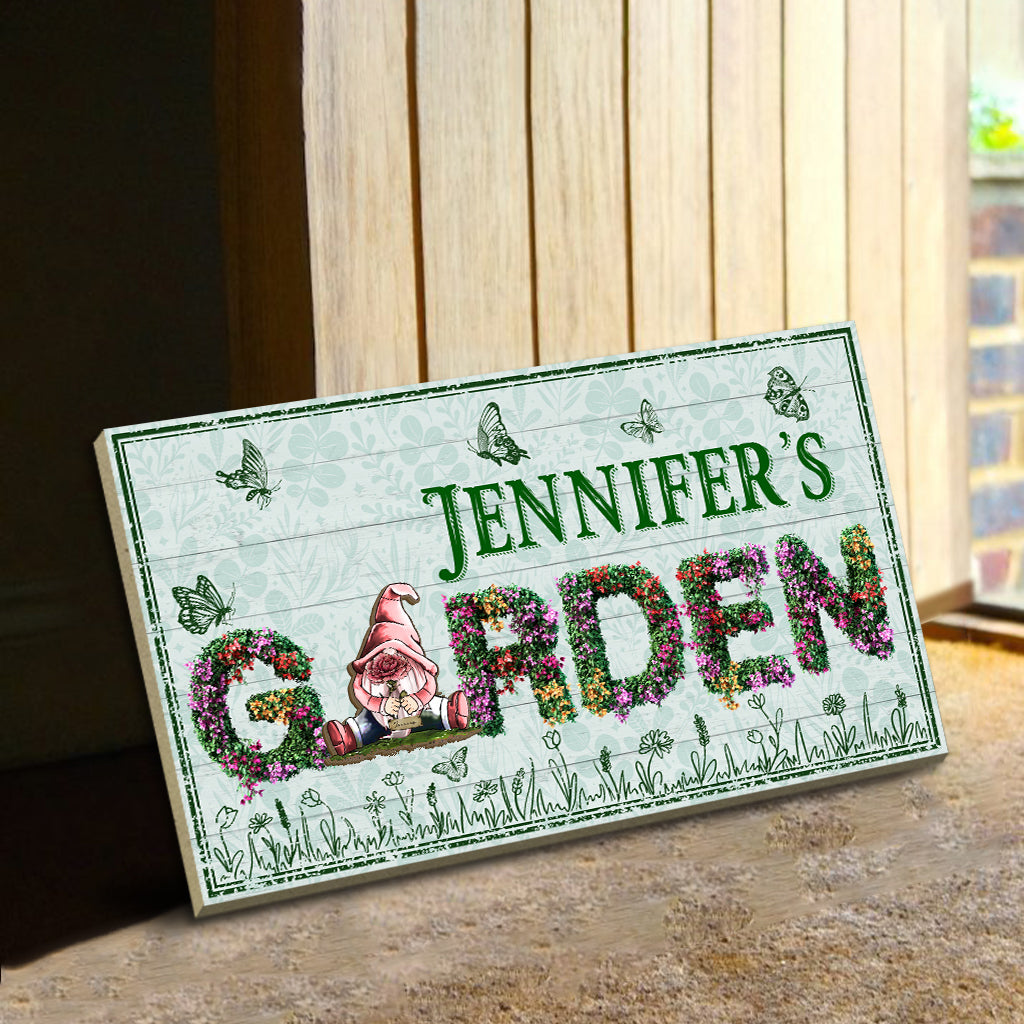 Bienvenue dans mon jardin - Panneau en bois interchangeable et personnalisé pour le jardinage