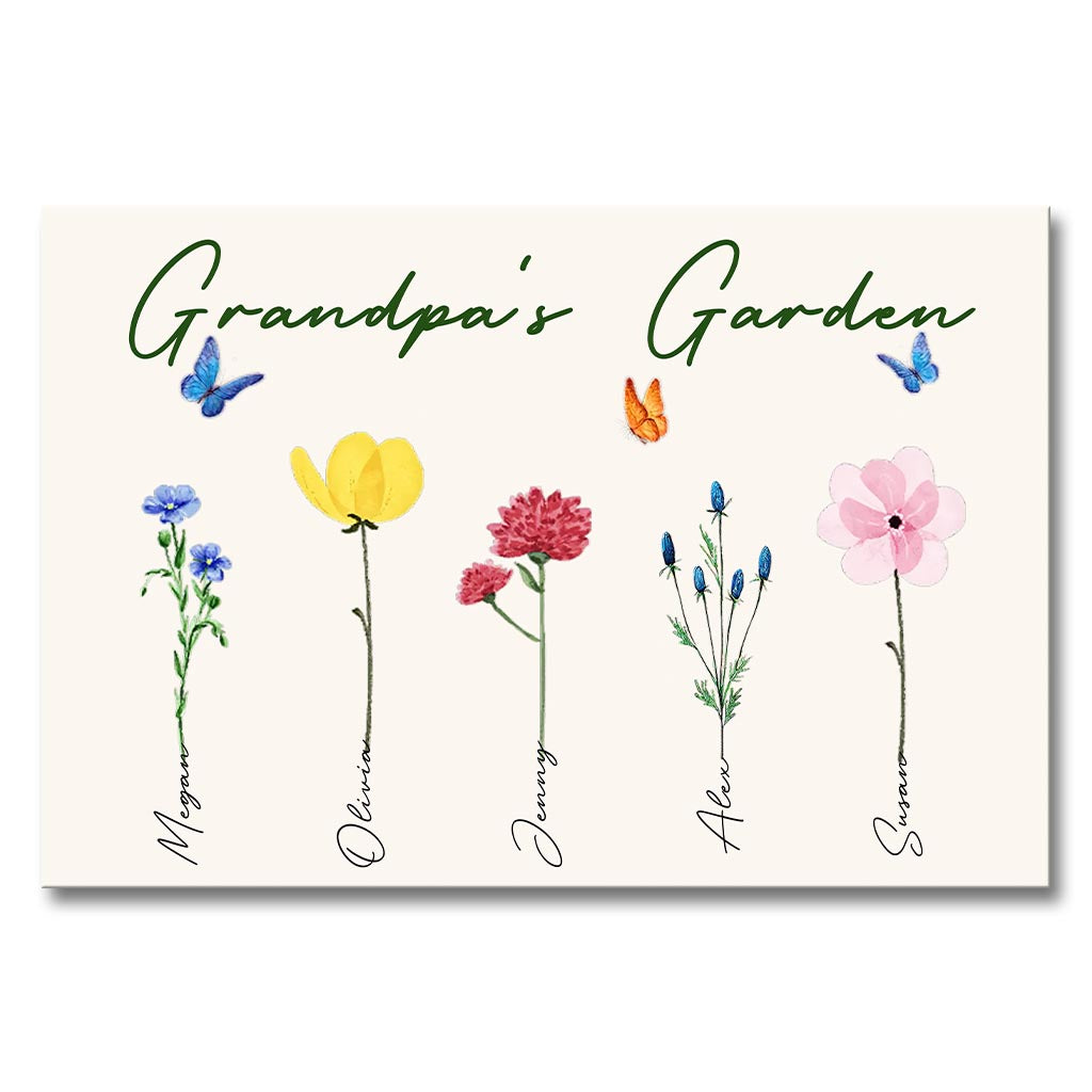 Grandma's Garden - Gift for grandma, grandpa, mom, dad - Personalized Canvas And Poster