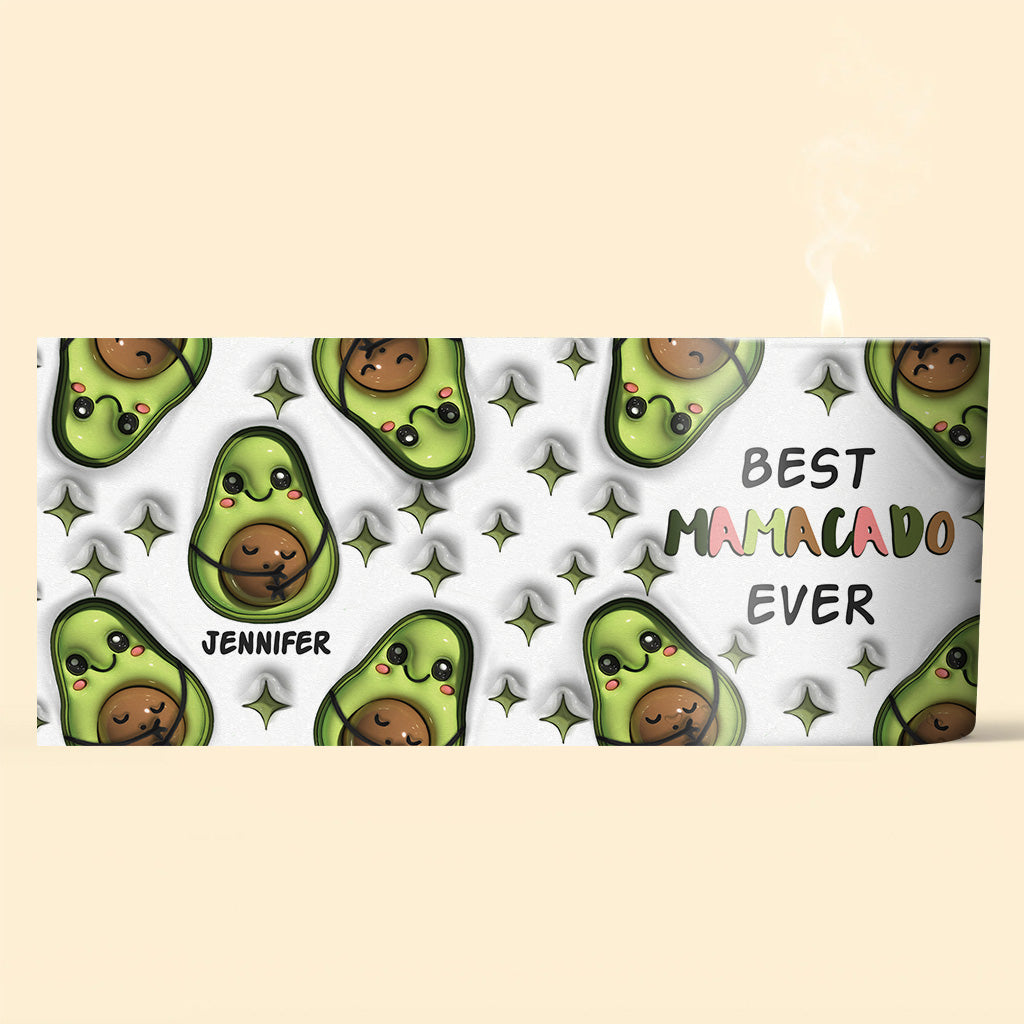 Le meilleur mamacado de tous les temps - Cadeau de grossesse pour femme, fille, petite amie, amie - Bougie personnalisée avec couvercle en bois