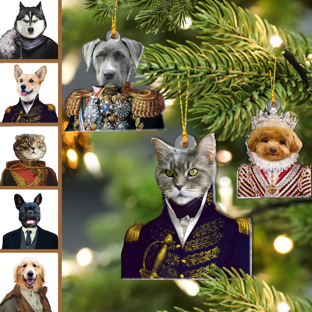 Ornement personnalisé pour chien, style Renaissance, portrait royal -