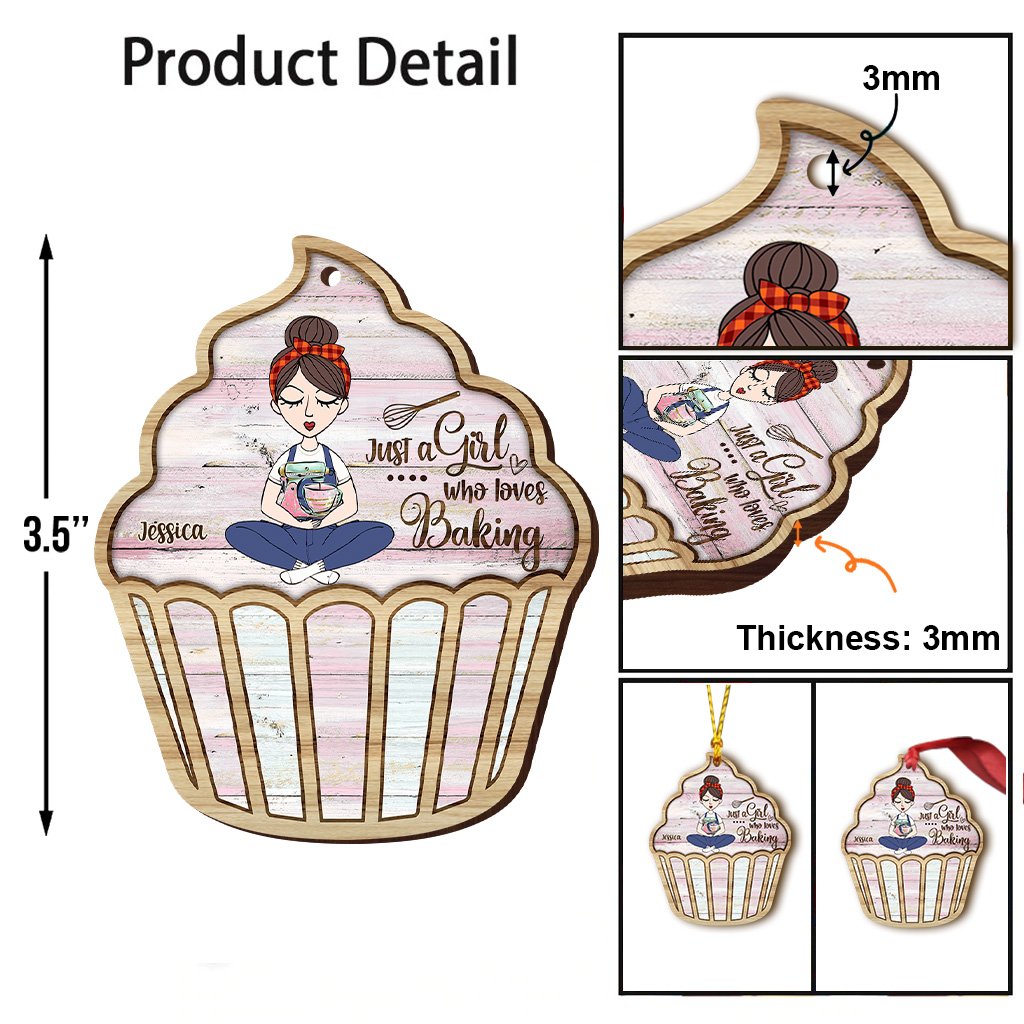 Une fille qui adore pâtisser - Ornement de pâtisserie personnalisé