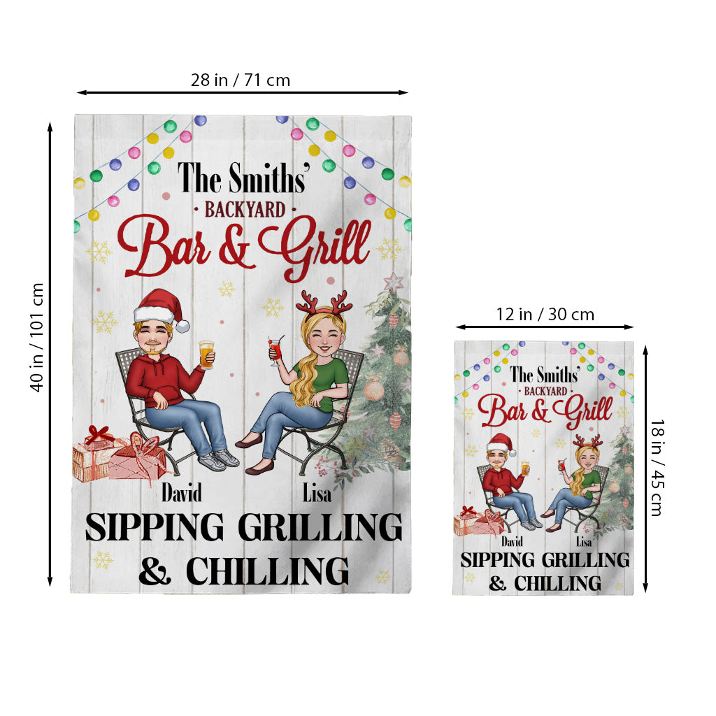 Bar & Grill - Drapeau de jardin personnalisé