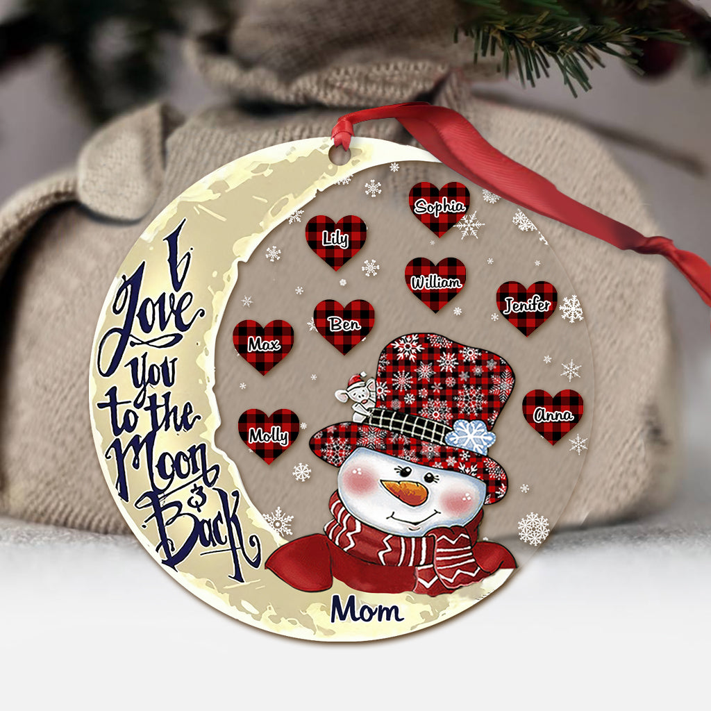 Je t'aime jusqu'à la lune - Cadeau pour grand-mère, grand-père, maman, papa - Ornement personnalisé