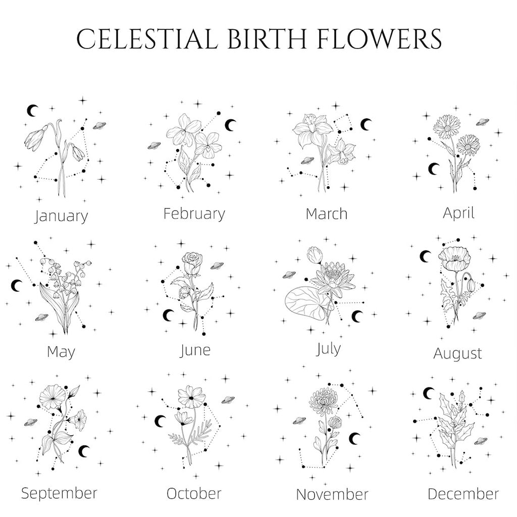 Fleur de naissance du signe du zodiaque - Horoscope personnalisé en verre