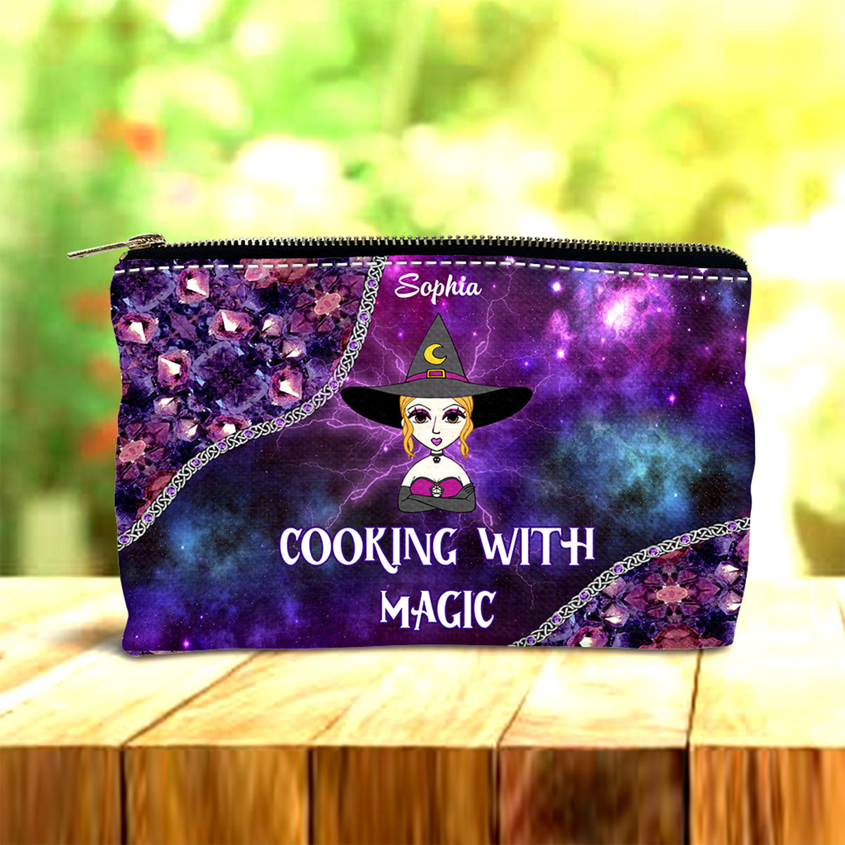 Cuisiner avec magie - Pochette de sorcière personnalisée