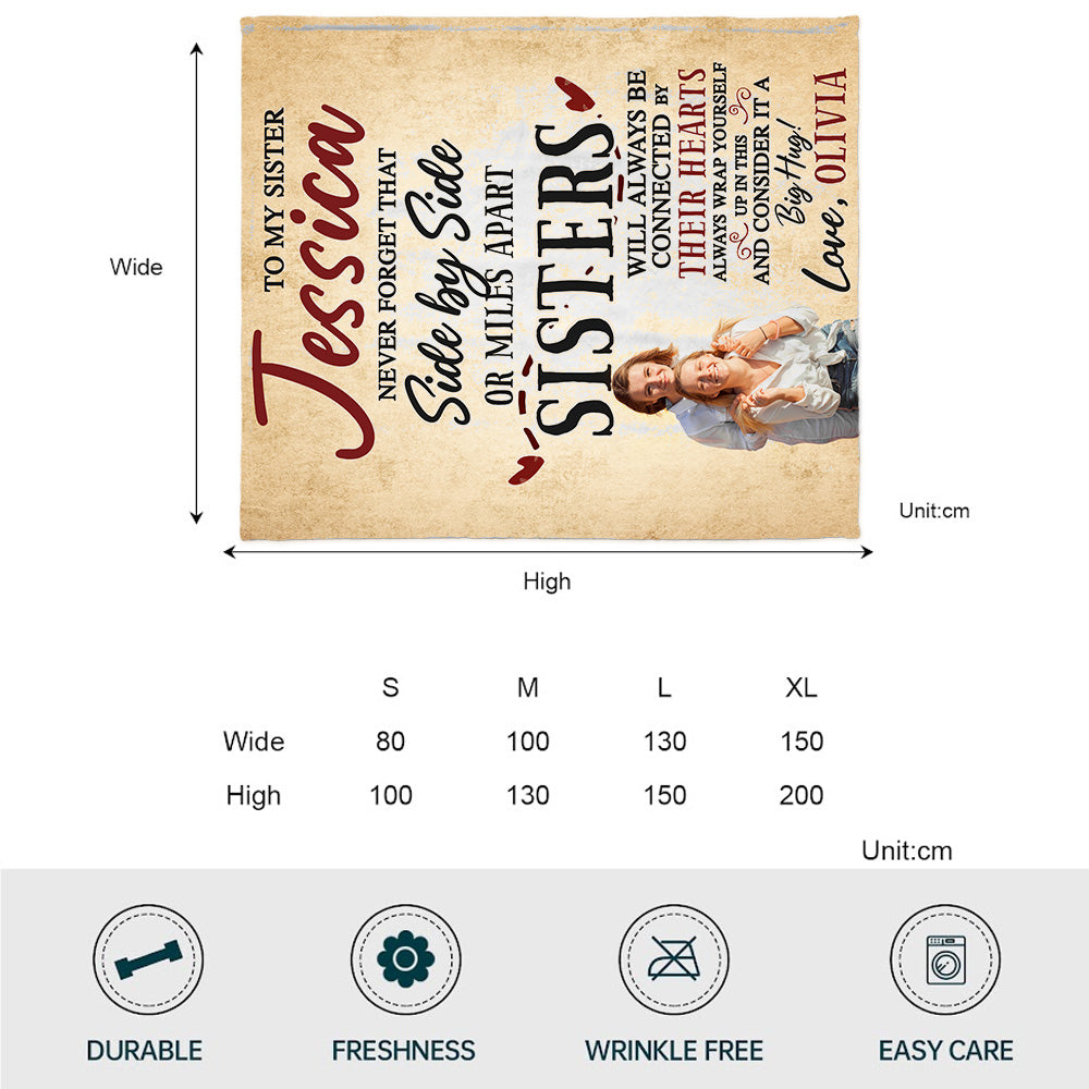 Les sœurs seront toujours liées par le cœur - Couverture personnalisée pour sœurs