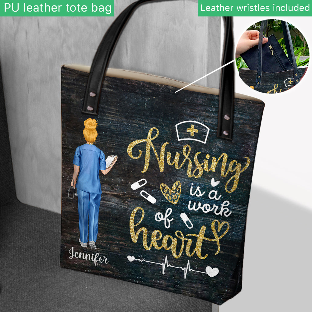 Le métier d'infirmière est un travail de cœur - Sac fourre-tout personnalisé pour infirmière