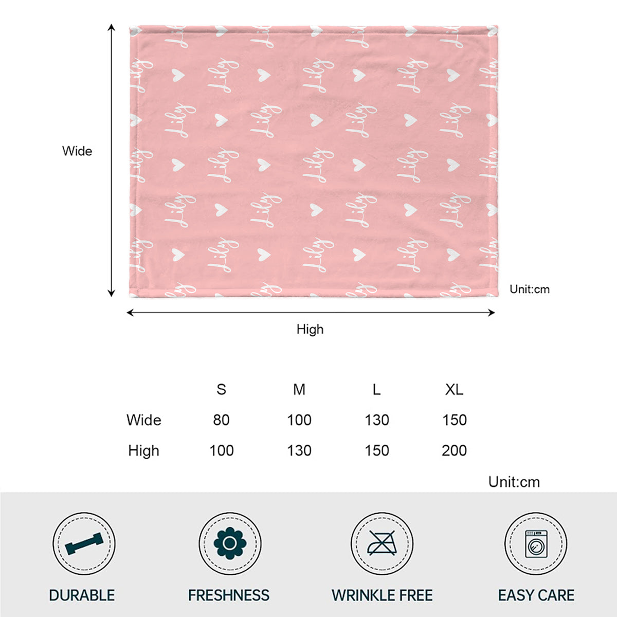 Custom Name Heart Pattern - Personalized Aunt Blanket