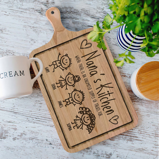 La cuisine de grand-mère - Cadeau pour grand-mère - Planche à découper personnalisée