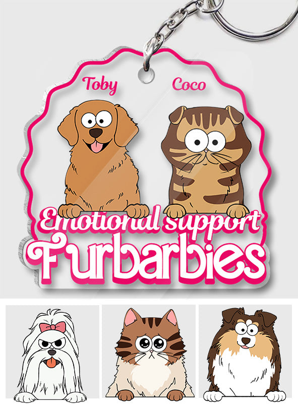 Soutien émotionnel - Cadeau pour les amoureux des chiens et des chats - Porte-clés transparent personnalisé