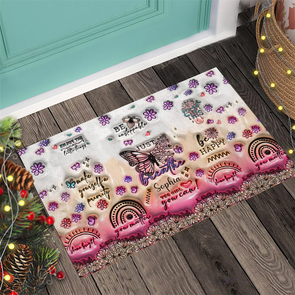 Paillasson papillon à affirmations positives - Paillasson papillon personnalisé