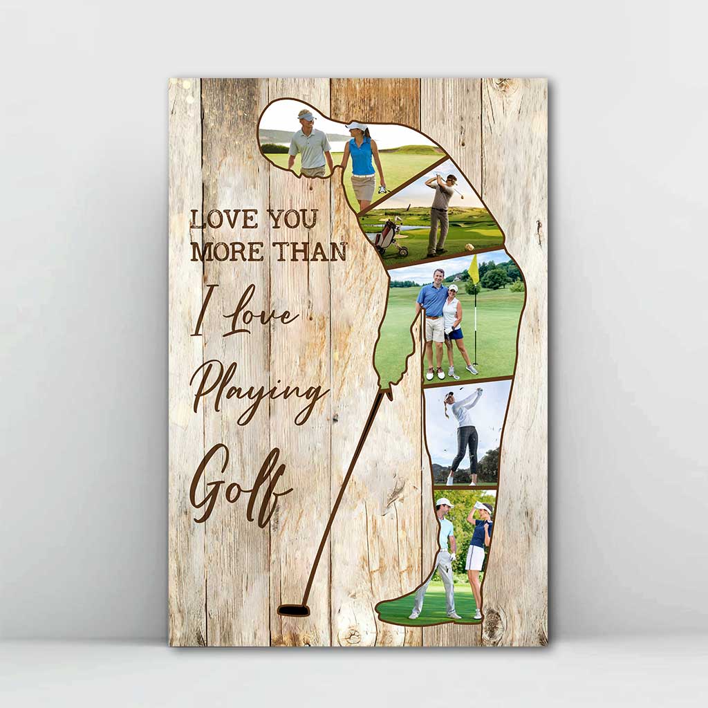 Je t'aime plus que je n'aime jouer au golf - Affiche de golf personnalisée
