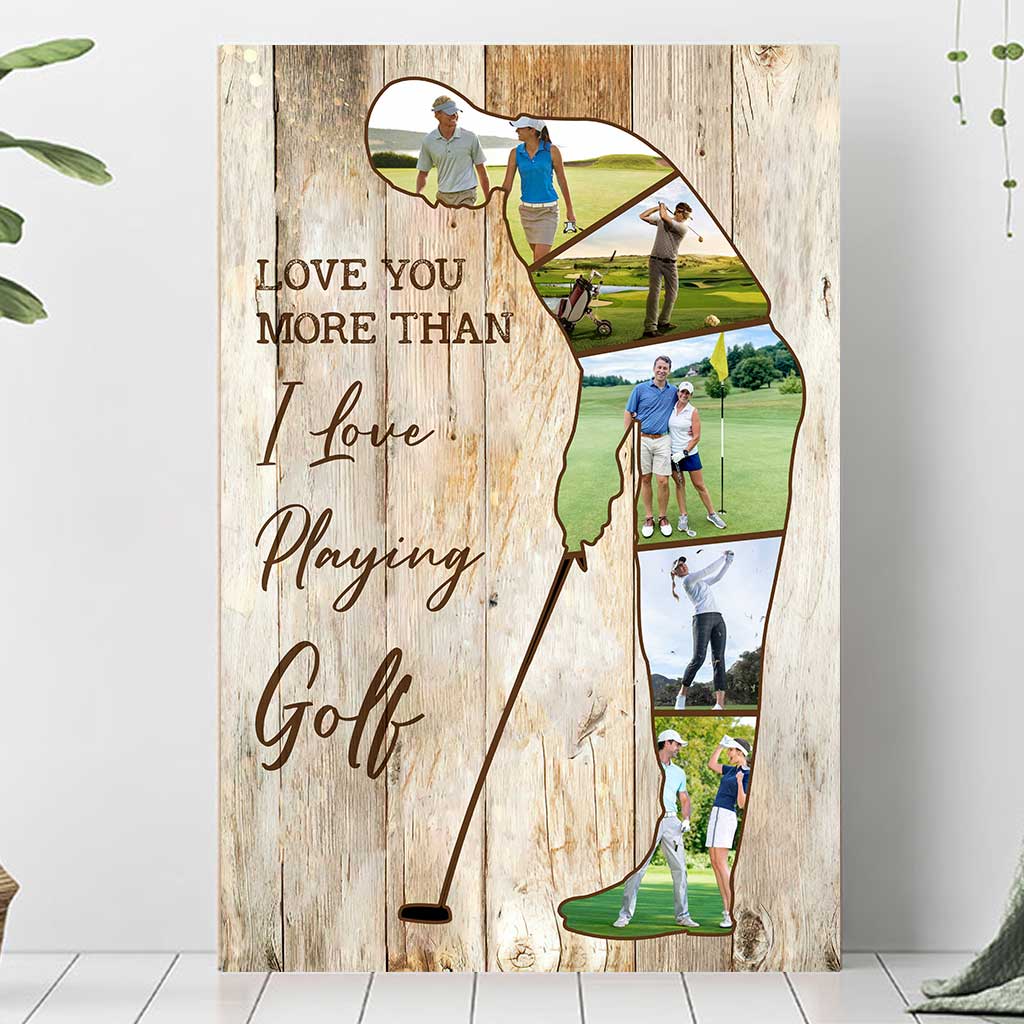 Je t'aime plus que je n'aime jouer au golf - Affiche de golf personnalisée