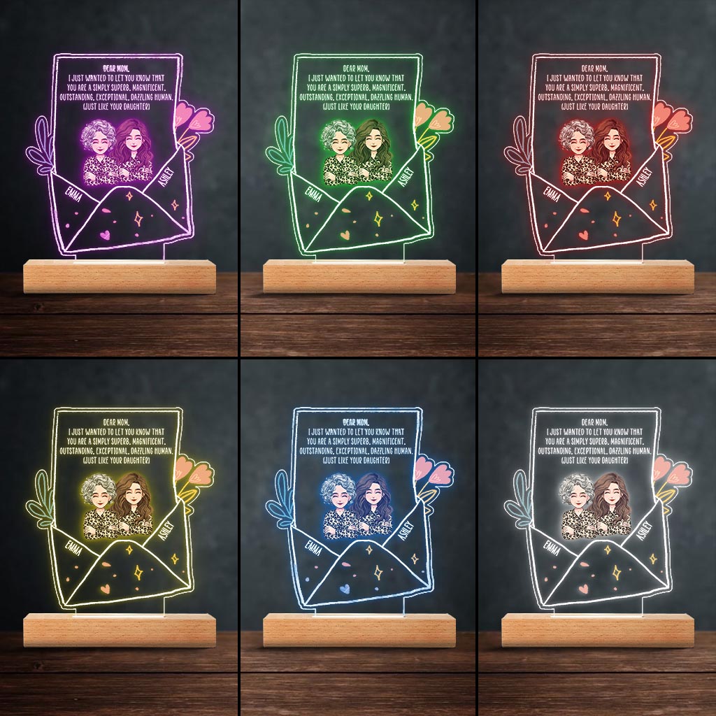 Chère maman - Plaque lumineuse personnalisée en forme de maman pour la fête des mères