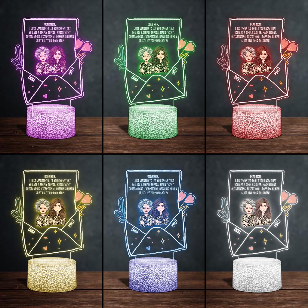 Chère maman - Plaque lumineuse personnalisée en forme de maman pour la fête des mères