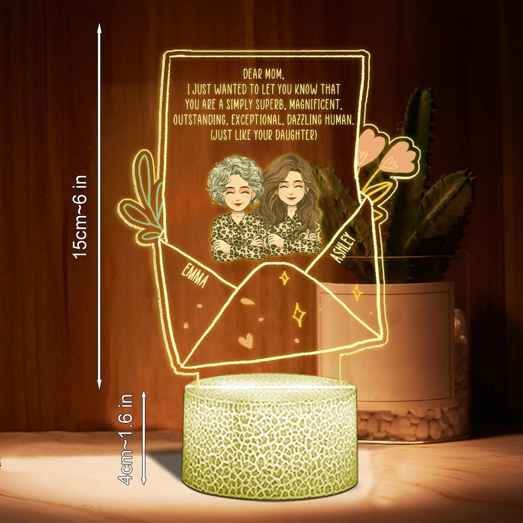 Chère maman - Plaque lumineuse personnalisée en forme de maman pour la fête des mères