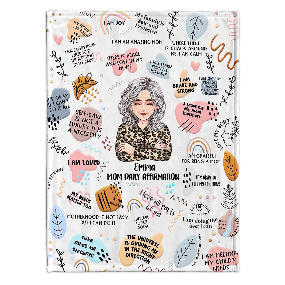 Affirmation quotidienne pour maman - Couverture personnalisée pour la fête des mères