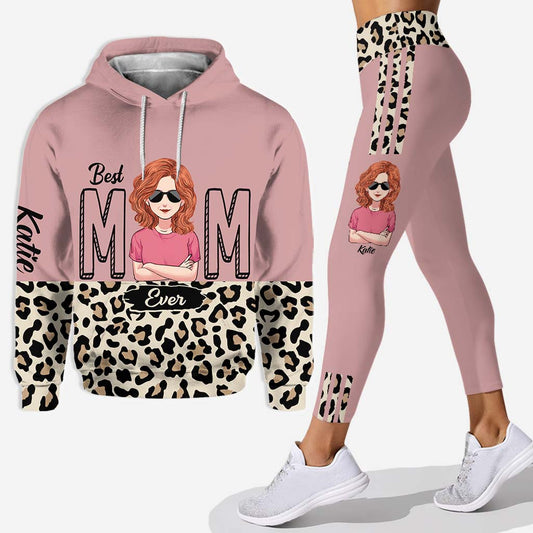 Meilleure maman/grand-mère du monde - Sweat à capuche et legging personnalisés pour la fête des mères