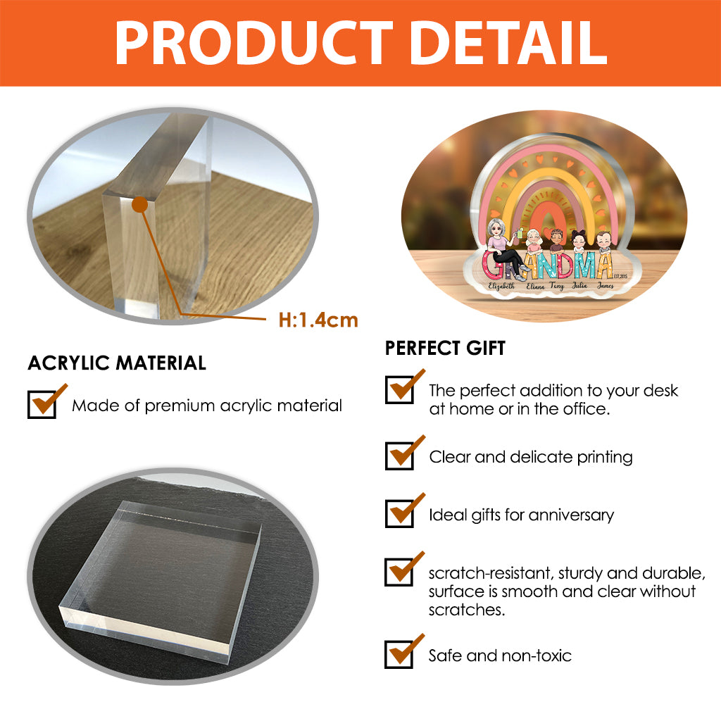 Grand-mère Est. - Plaque acrylique personnalisée en forme de mère