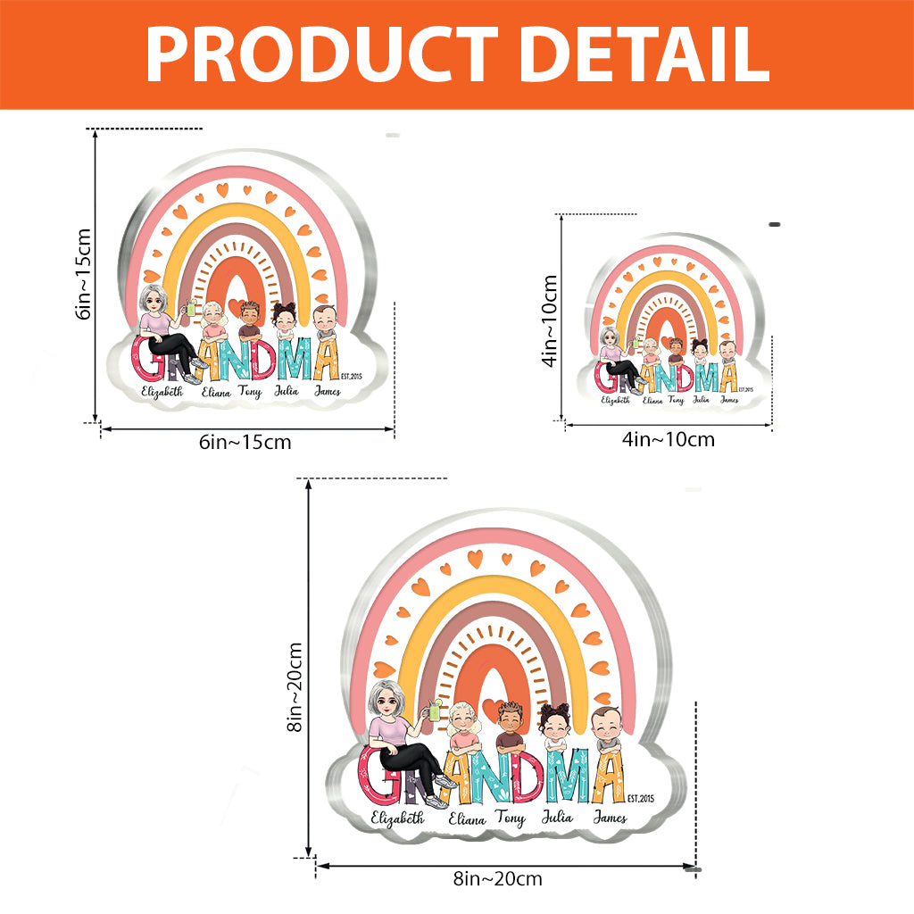 Grand-mère Est. - Plaque acrylique personnalisée en forme de mère