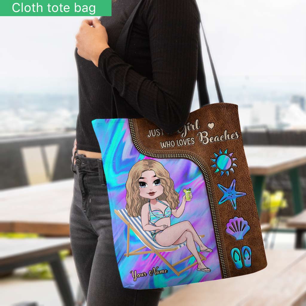 Juste une fille qui aime les plages - Sac fourre-tout personnalisé pour les amoureux de la mer