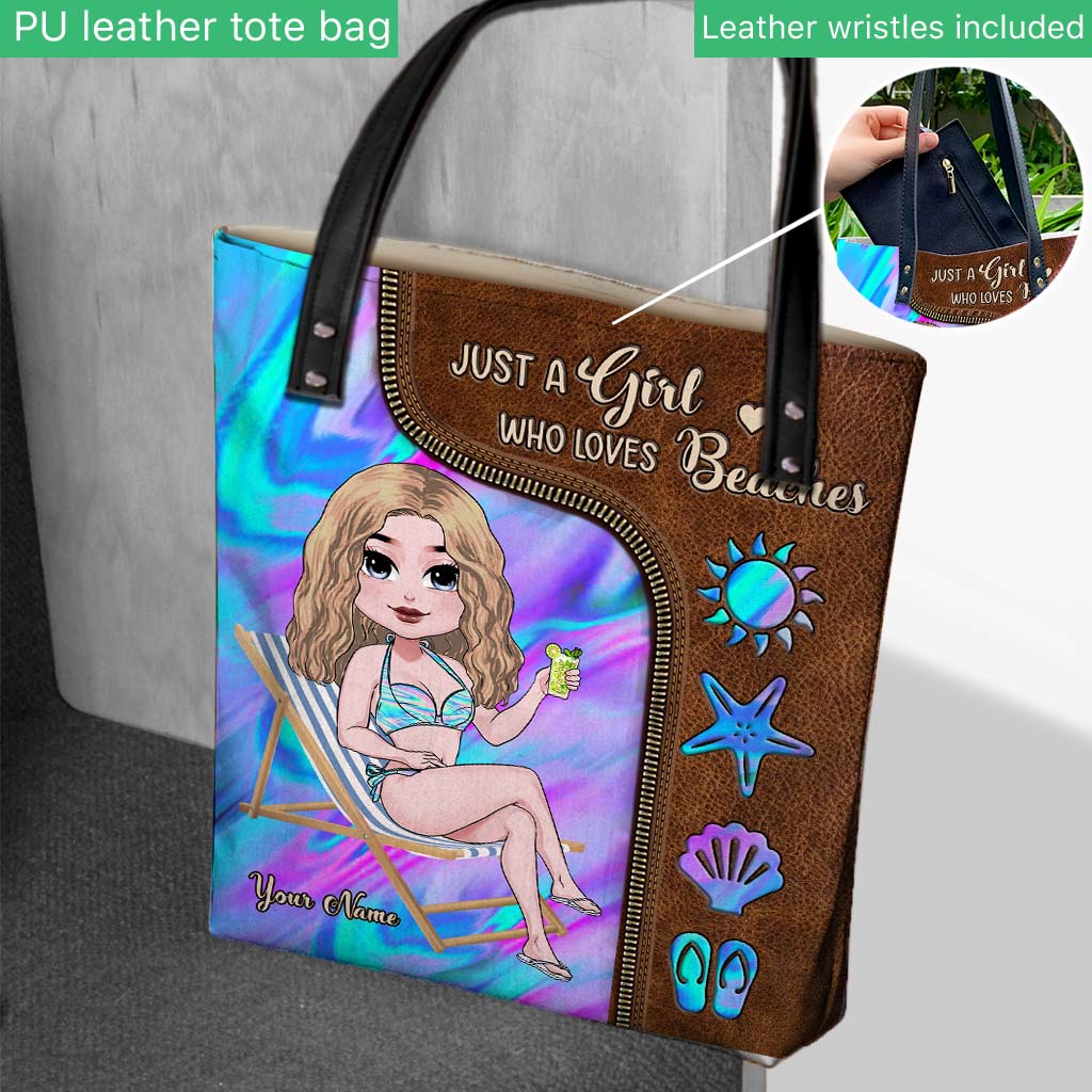 Juste une fille qui aime les plages - Sac fourre-tout personnalisé pour les amoureux de la mer