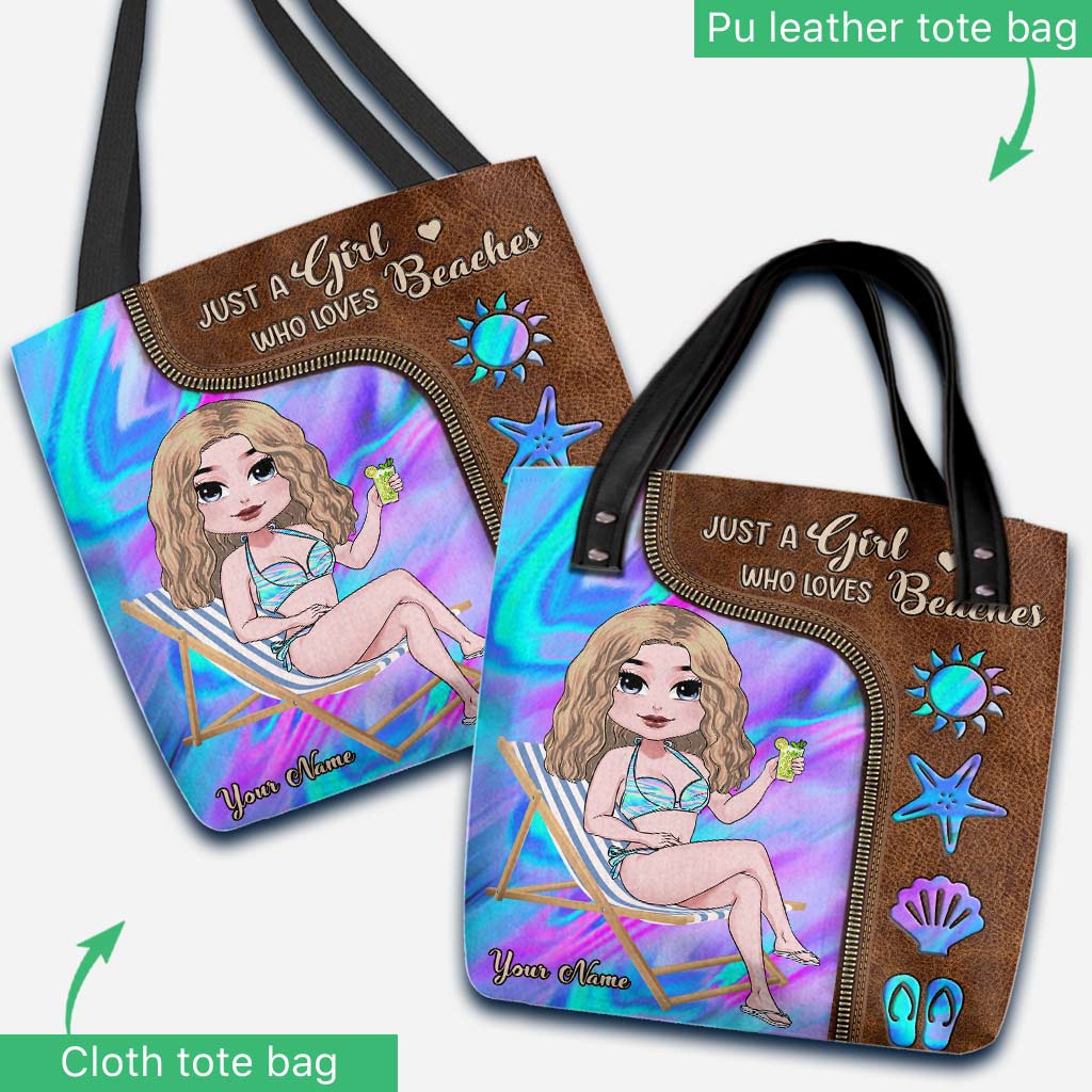 Juste une fille qui aime les plages - Sac fourre-tout personnalisé pour les amoureux de la mer