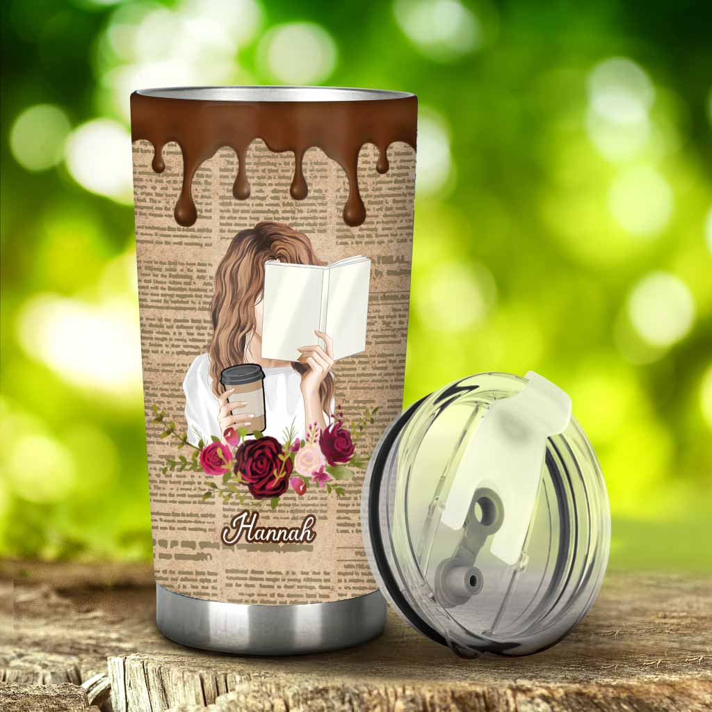 Voilà ce que je fais : je lis, je bois et je sais des choses - Gobelet isotherme personnalisé en forme de livre