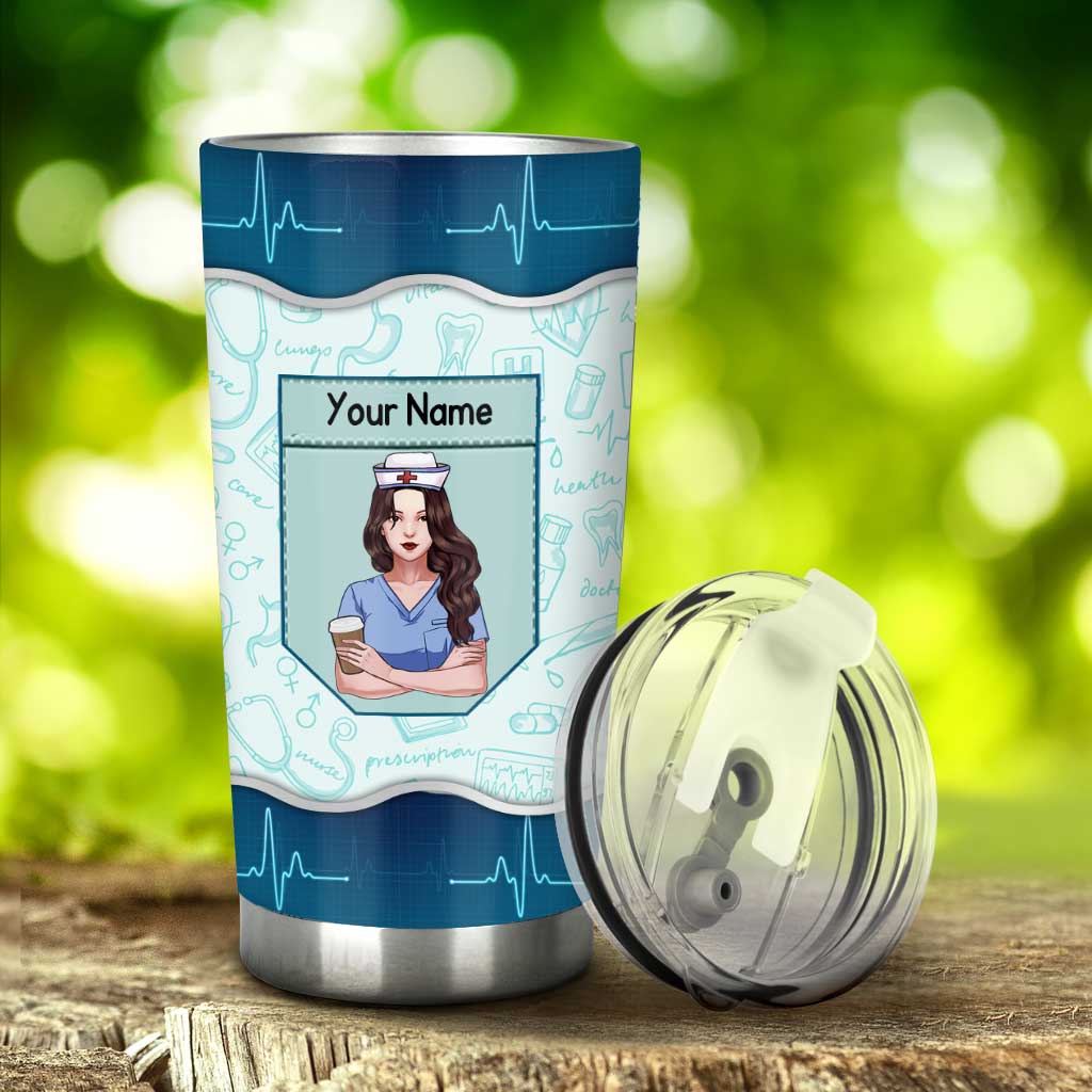 Que votre café soit fort - Gobelet isotherme personnalisé pour infirmière