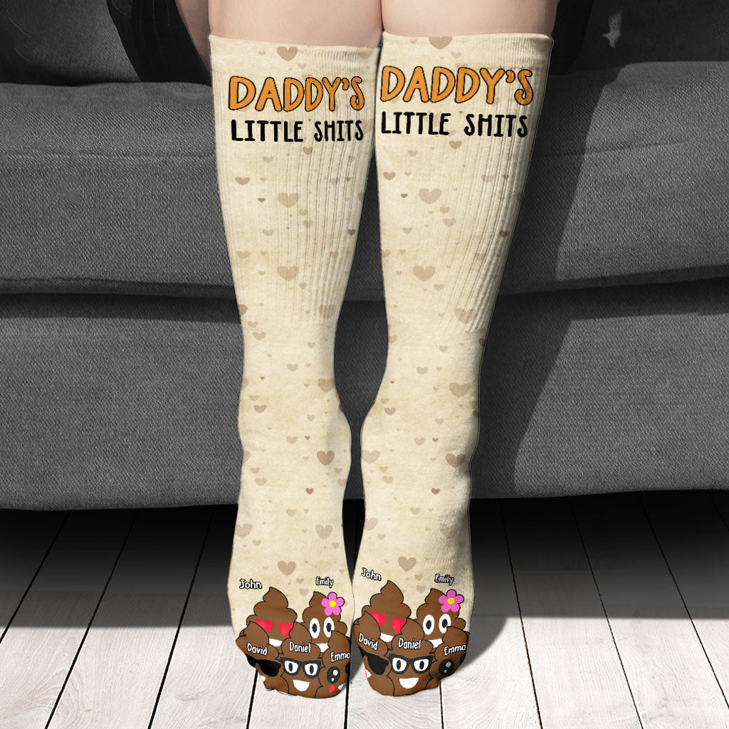 Les petits chouchous de papa - Cadeau pour papa, grand-mère, grand-père, maman, oncle, tante - Chaussettes personnalisées
