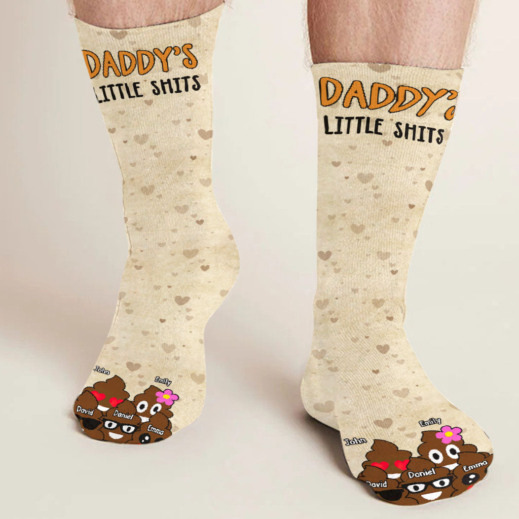 Les petits chouchous de papa - Cadeau pour papa, grand-mère, grand-père, maman, oncle, tante - Chaussettes personnalisées