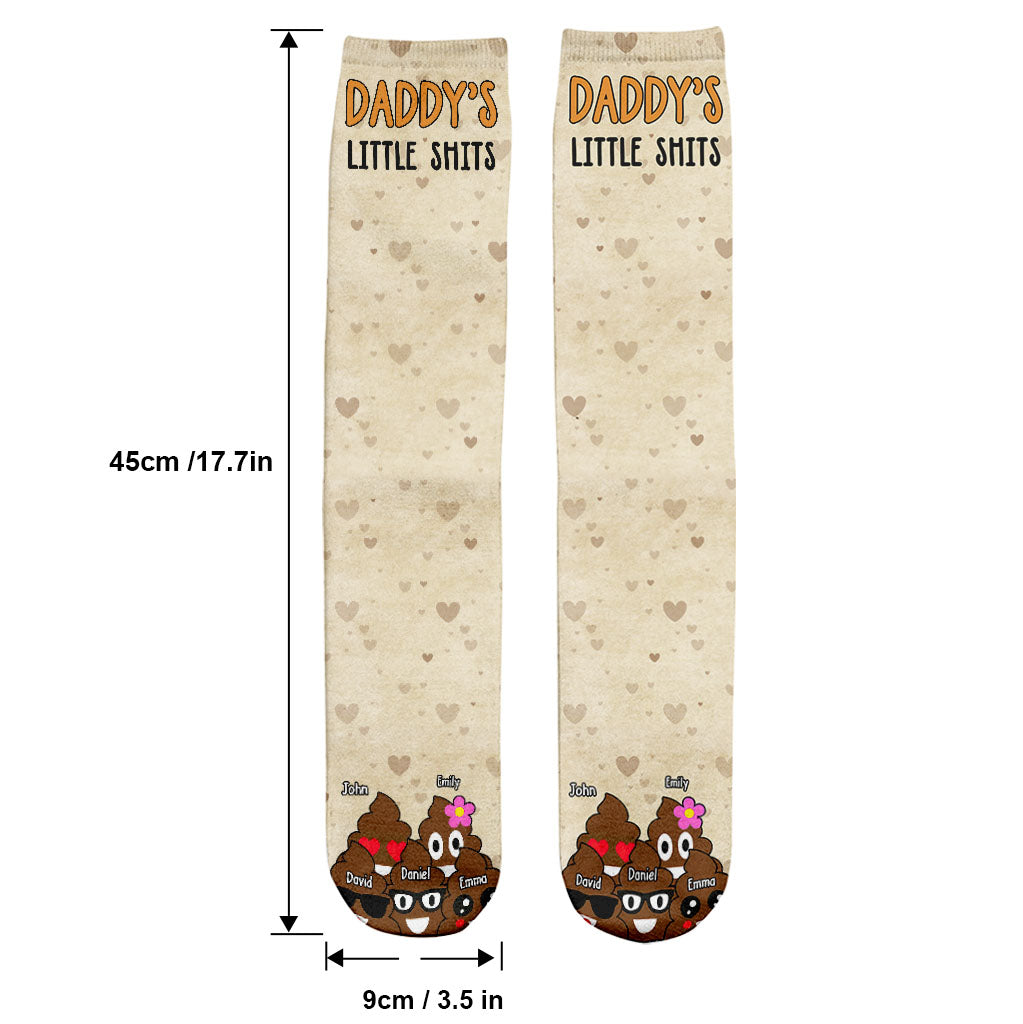 Les petits chouchous de papa - Cadeau pour papa, grand-mère, grand-père, maman, oncle, tante - Chaussettes personnalisées