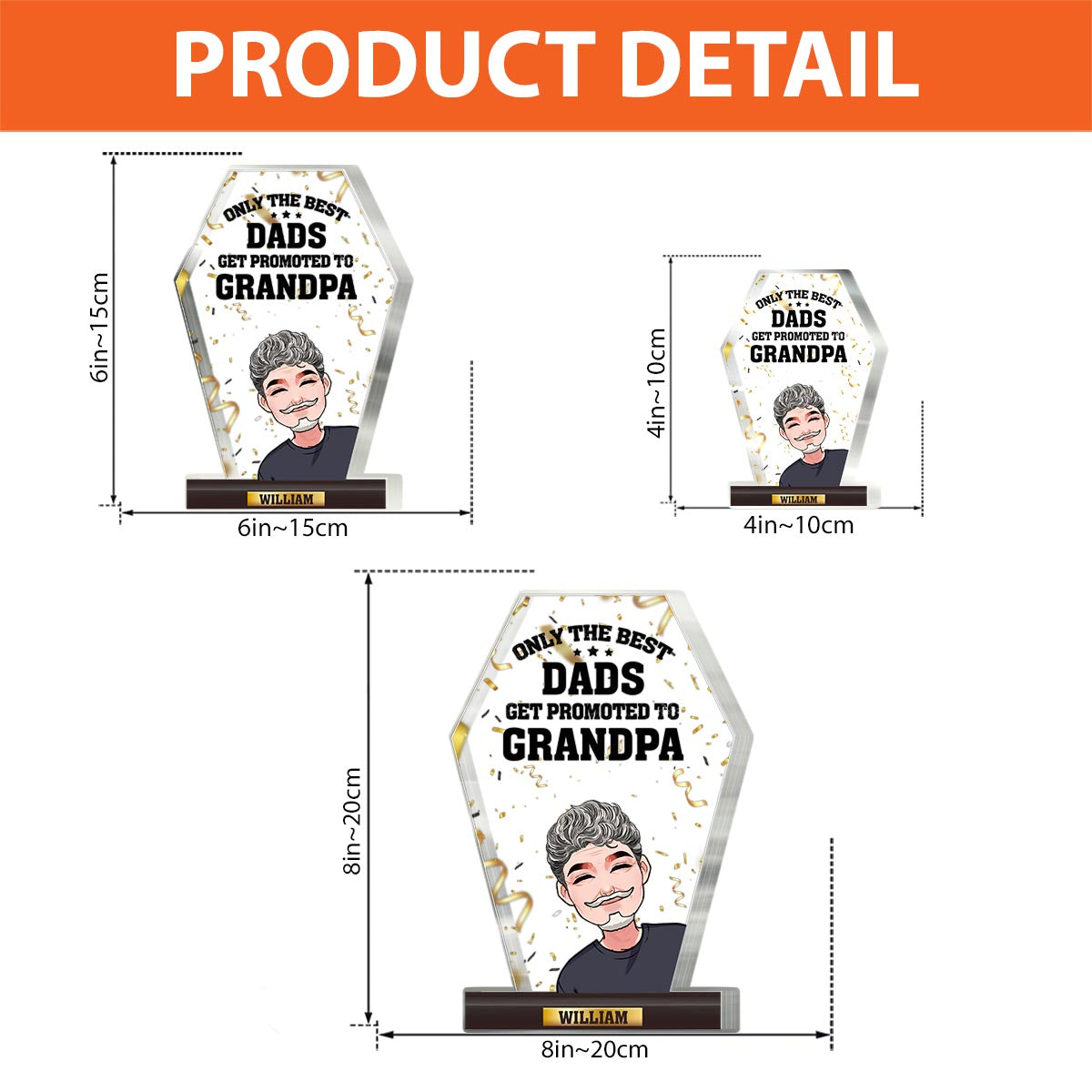 Seuls les meilleurs papas - Plaque acrylique personnalisée pour la fête des pères