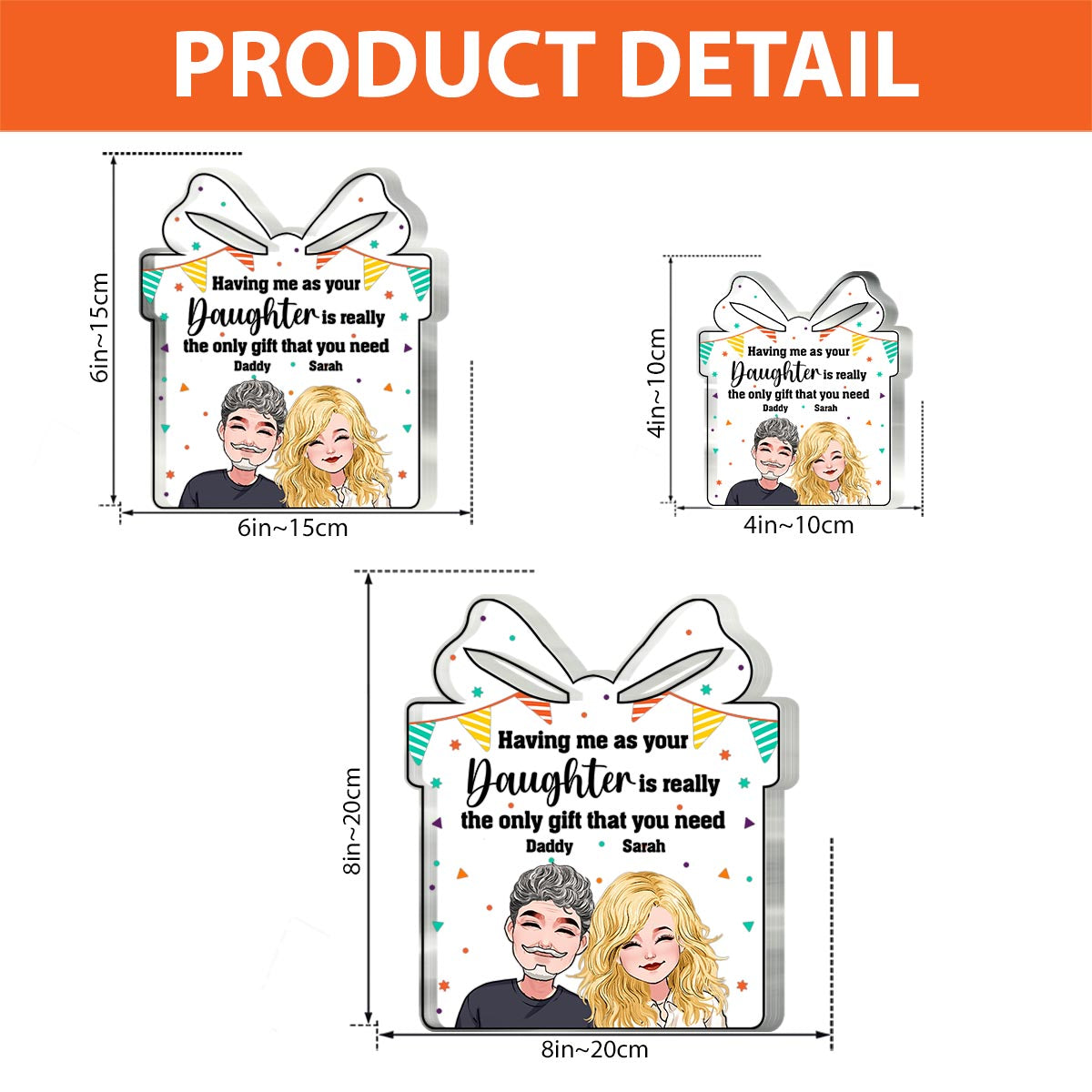 Le seul cadeau dont vous avez besoin : une plaque acrylique personnalisée pour la fête des pères.