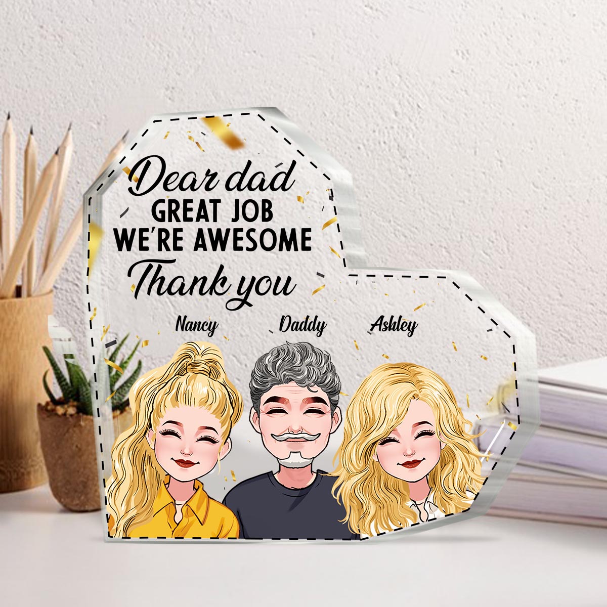 We're Awesome - Personalized Father's Day Father Custom Shaped Acrylic Plaque