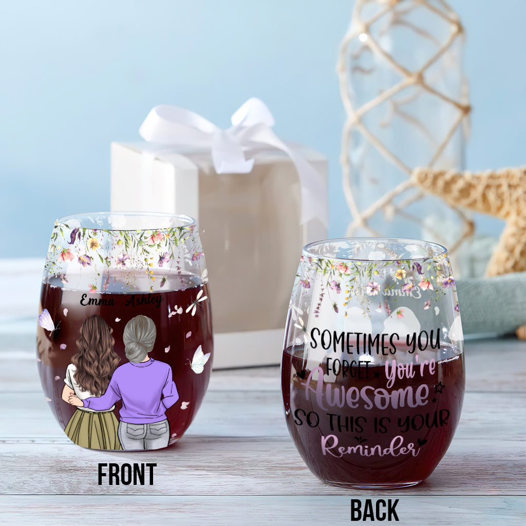 Tu es géniale ! - Verre à vin personnalisé pour la fête des mères.