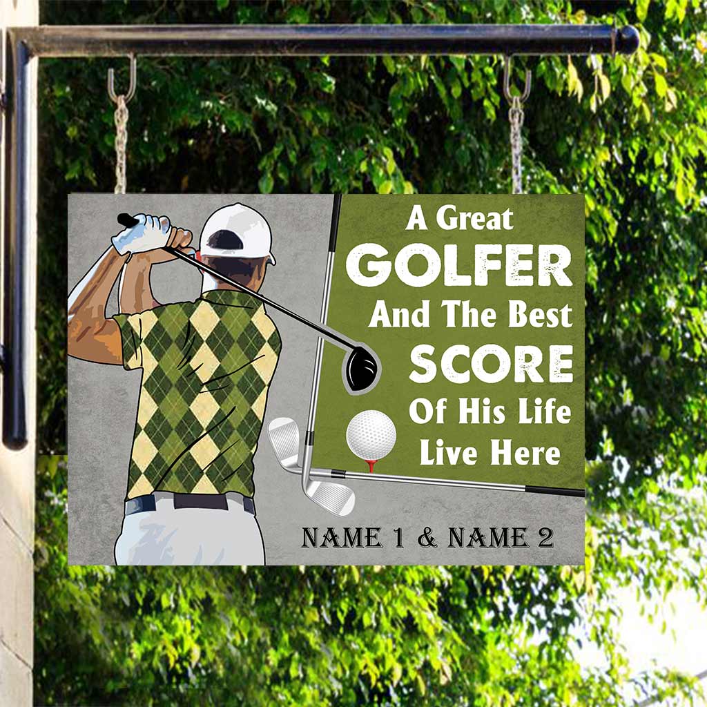 An Old Golfer Personalized Rectangle Metal Sign