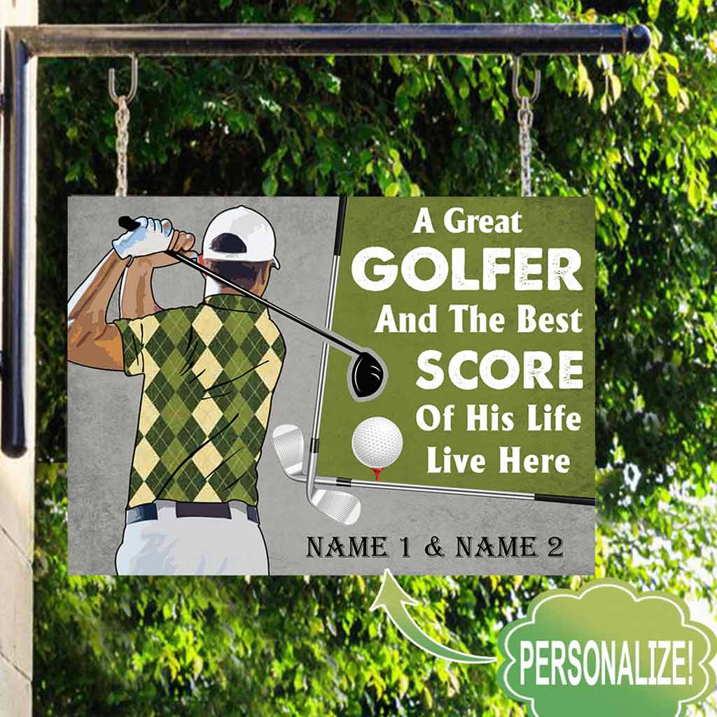 An Old Golfer Personalized Rectangle Metal Sign