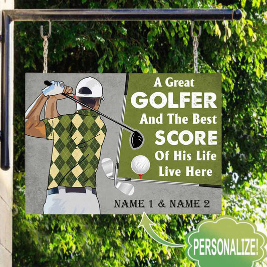 An Old Golfer Personalized Rectangle Metal Sign