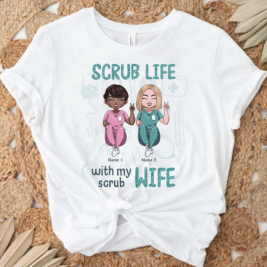 La vie d'infirmière avec ma femme infirmière - T-shirt et sweat à capuche personnalisés pour infirmières