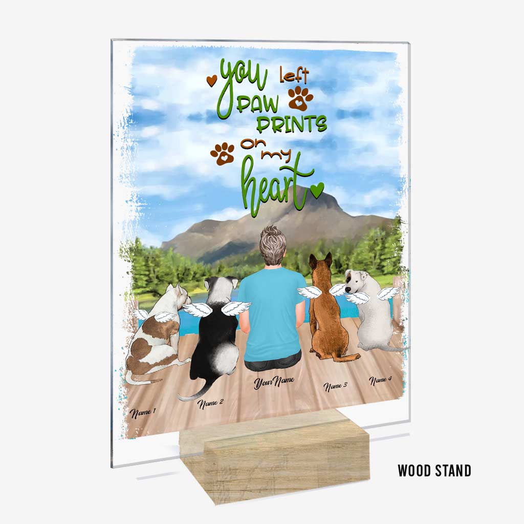 Tu as laissé des empreintes sur mon cœur - Plaque acrylique transparente personnalisée pour chien